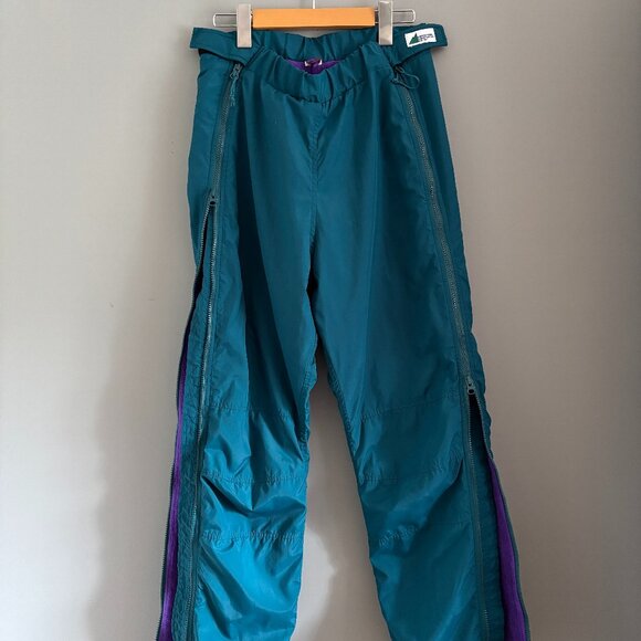 Vintage MEC Teal + Violet Polarfleece Snowpants - Picture 1 of 12